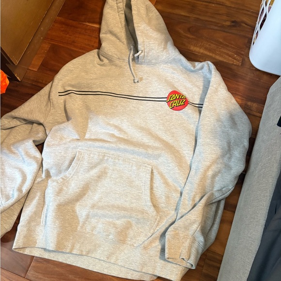 Santa Cruz Skateboards Light Gray Hoodie with Logo - Picture 1 of 3